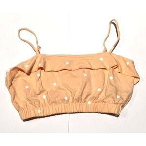 Crop Top Peach Polka Dot Spaghetti Strap Top by L.A. Hearts - Medium